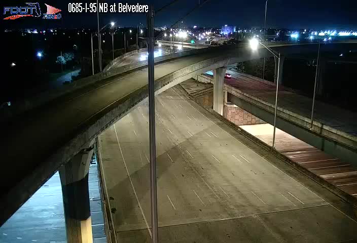 Traffic camera looking at I-95 at I-95 at Belvedere, northbound